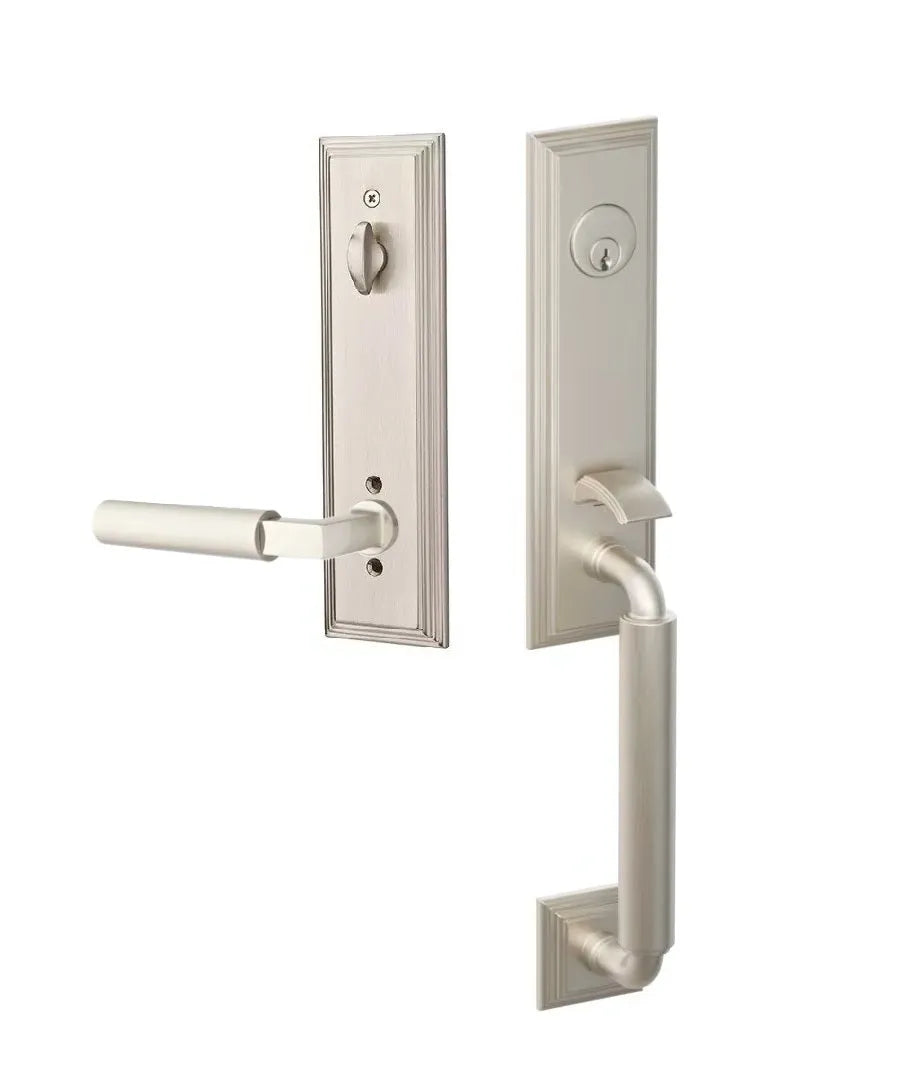Emtek Manning Monolithic Handleset with Hercules Lever in Satin Nickel finish