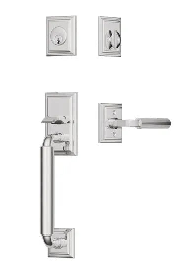 Emtek Manning Sectional Tubular Handleset with Hercules Lever in Polished Chrome finish