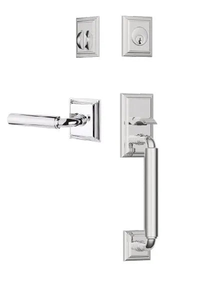 Emtek Manning Sectional Tubular Handleset with Manning Lever in Polished Chrome finish
