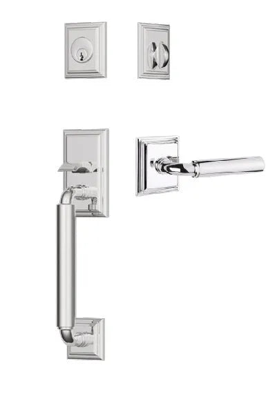 Emtek Manning Sectional Tubular Handleset with Manning Lever in Polished Chrome finish