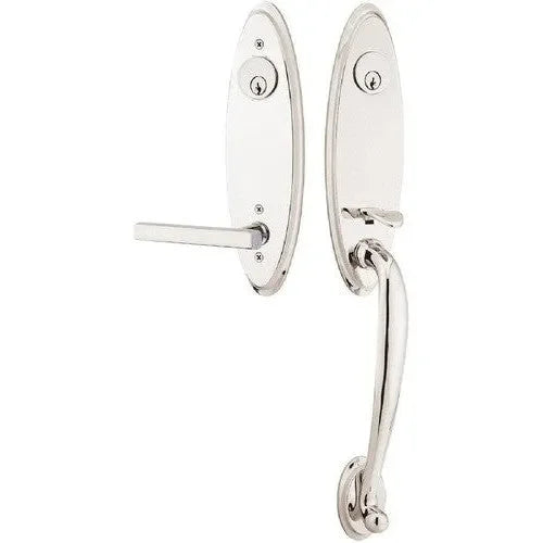 EmtekEmtek Marietta Tubular Entrance Handleset With Freestone Lever in 