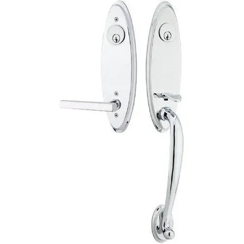 EmtekEmtek Marietta Tubular Entrance Handleset With Freestone Lever in 