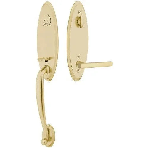EmtekEmtek Marietta Tubular Entrance Handleset With Freestone Lever in 