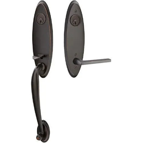 EmtekEmtek Marietta Tubular Entrance Handleset With Helios Lever in 