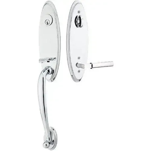 Emtek Marietta Tubular Entrance Handleset With Hercules Lever in Polished Chrome finish