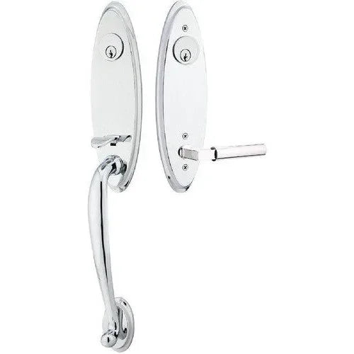 Emtek Marietta Tubular Entrance Handleset With Hercules Lever in Polished Chrome finish