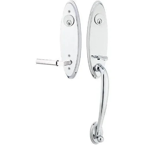 Emtek Marietta Tubular Entrance Handleset With Hercules Lever in Polished Chrome finish