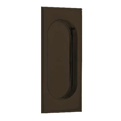 The Emtek 4" Rectangular Flush Pull in Medium Bronze Patina finish