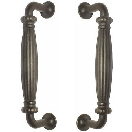 Emtek Back to Back Tuscany Cast Bronze Palermo Door Pull, 8" Center to Center in Medium Bronze Patina finish