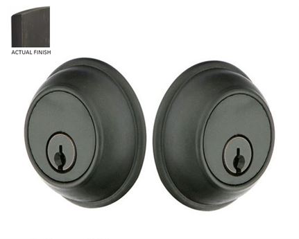 Emtek Double Cylinder Classic Tuscany Bronze Keyed Deadbolt in Medium Bronze Patina finish