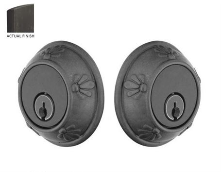 Emtek Double Cylinder Tuscany Bronze Keyed Deadbolt in Medium Bronze Patina finish