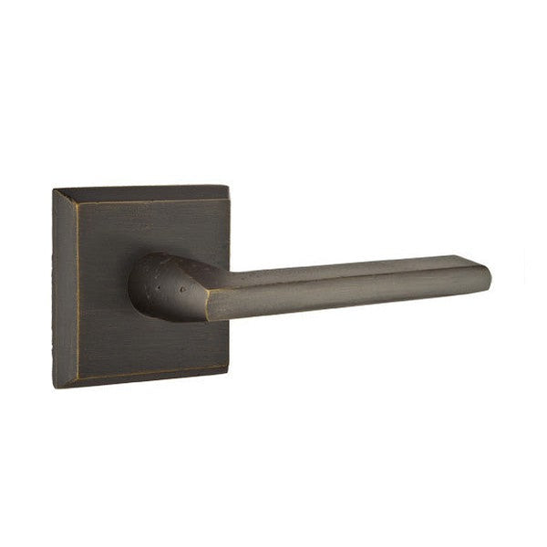 Emtek Lariat Lever With #6 Rosette in Medium Bronze Patina finish