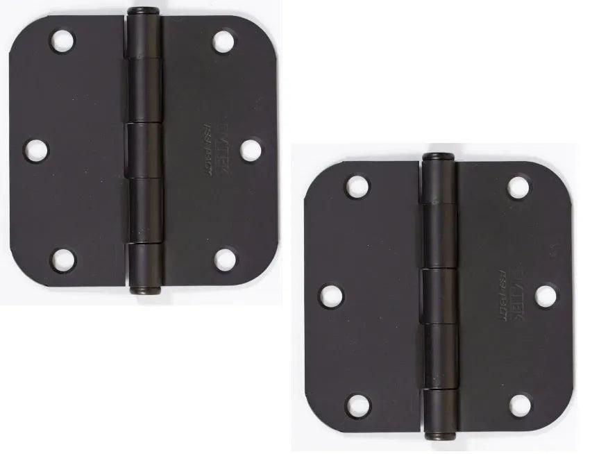 Emtek Residential Duty Steel Plain Bearing Hinge, 3.5" x 3.5" with 5/8" Radius Corners in Medium Bronze Patina finish