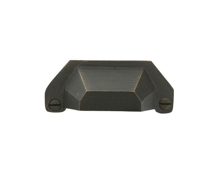 The Emtek Sandcast Bronze Bin Pull, 3" Center to Center in Medium Bronze Patina finish