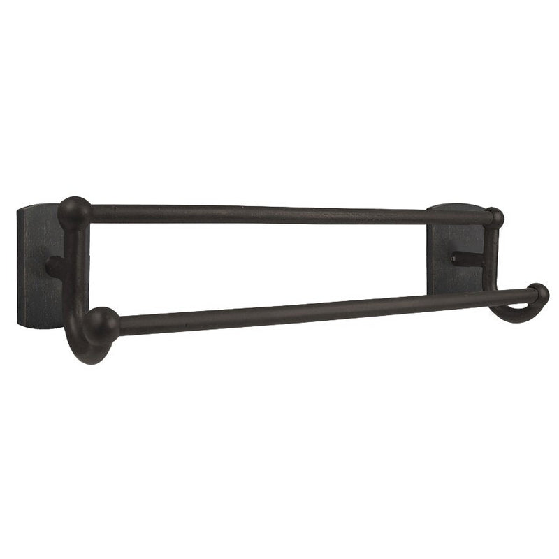 Emtek Sandcast Bronze Double Towel Bar (18" width) With