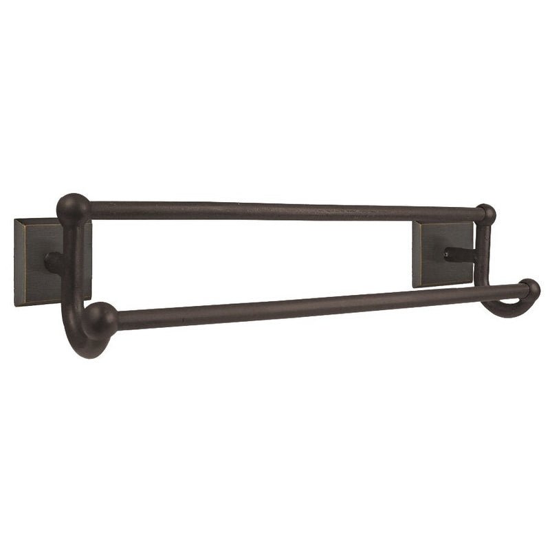 Emtek Sandcast Bronze Double Towel Bar (24" width) With