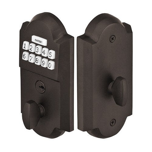 Emtek Sandcast Bronze Electronic Keypad Deadbolt in Medium Bronze Patina finish