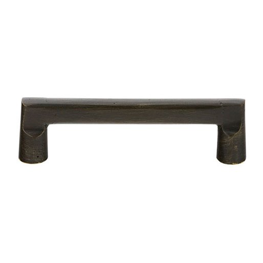 The Emtek Sandcast Bronze Rail Cabinet Pull, 4" Center to Center in Medium Bronze Patina finish