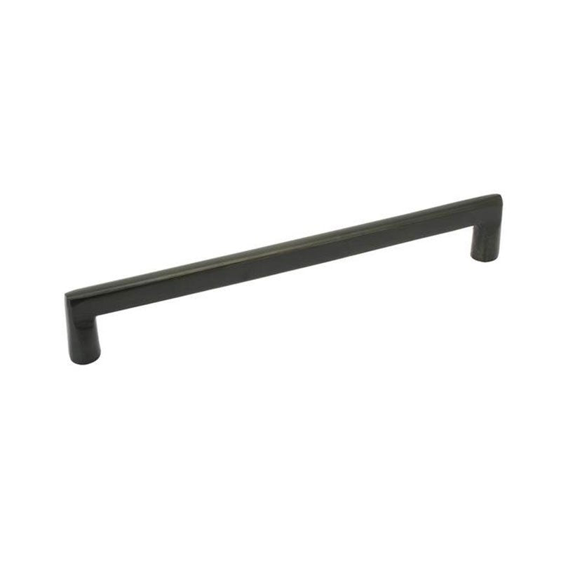 The Emtek Sandcast Bronze Rail Cabinet Pull, 6" Center to Center in Medium Bronze Patina finish