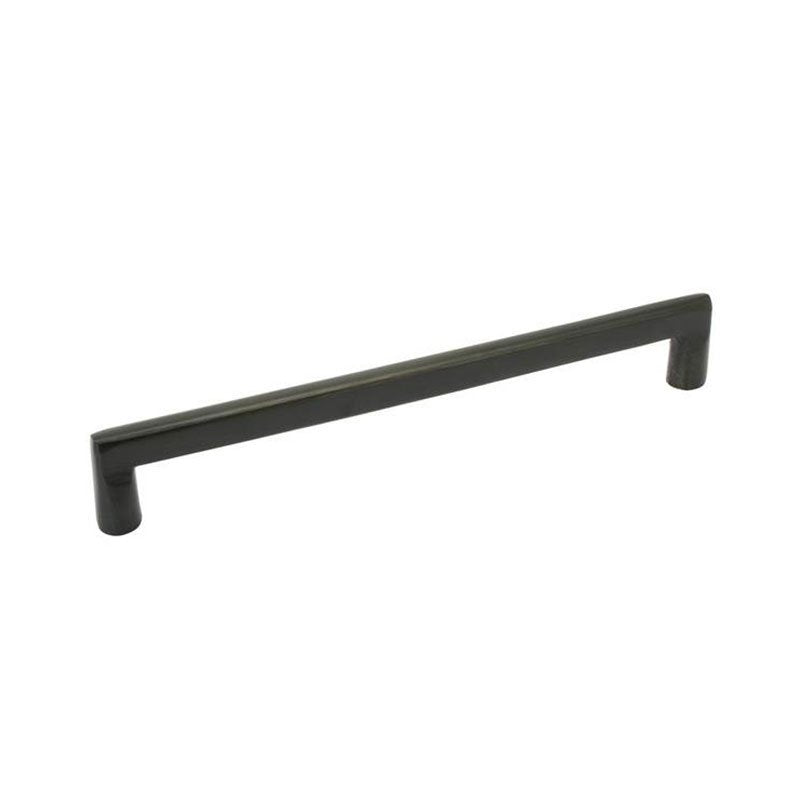 The Emtek Sandcast Bronze Rail Cabinet Pull, 8" Center to Center in Medium Bronze Patina finish