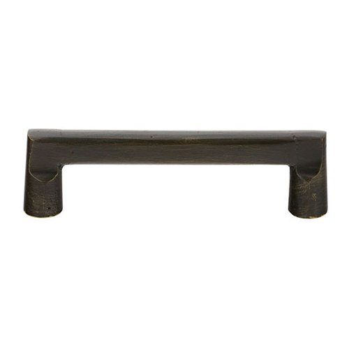 The Emtek Sandcast Bronze Rail Cabinet Pull, 3 1/2" Center to Center in Medium Bronze Patina finish