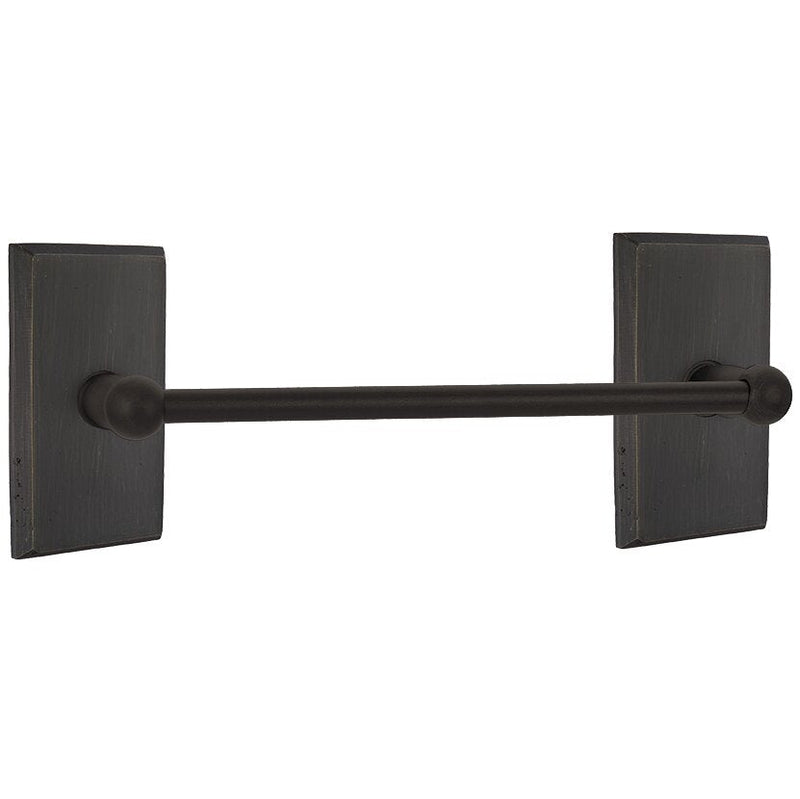 Emtek Sandcast Bronze Towel Bar (12" width) With