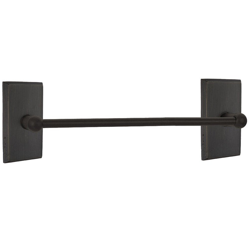 The Emtek Sandcast Bronze Towel Bar with