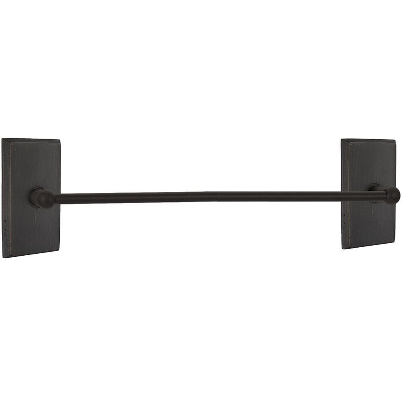 The Emtek Sandcast Bronze Towel Bar with