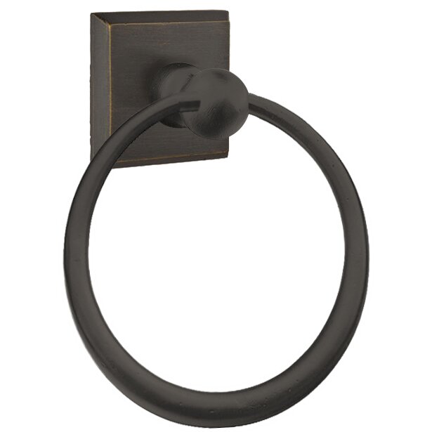 Emtek Sandcast Bronze Towel Ring (6 1/2" Diameter) With