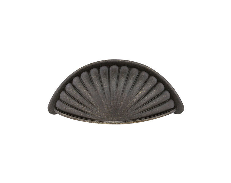 The Emtek Tuscany Bronze Fluted Bin Pull, 3" Center to Center in Medium Bronze Patina finish