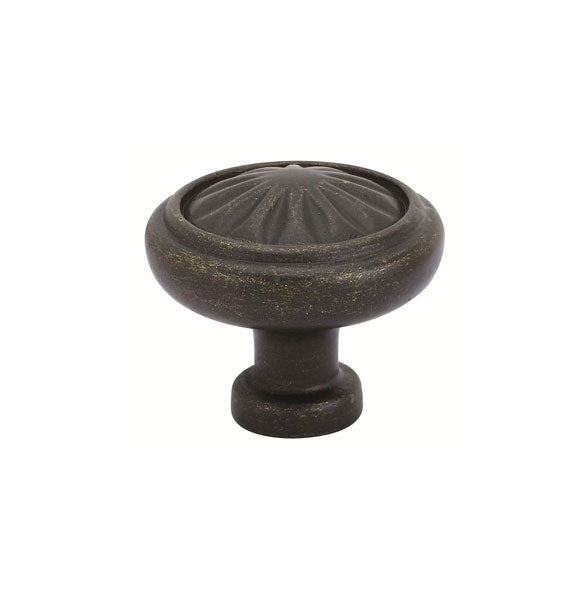 The Emtek Tuscany Bronze Round Cabinet Knob, 1" in Medium Bronze Patina finish