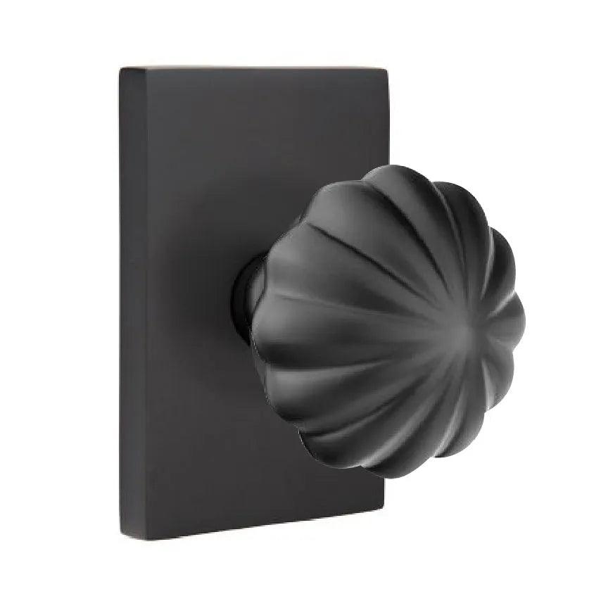 EmtekEmtek Melon Knob With Modern Rectangular Rosette in 
