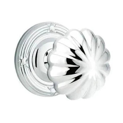 Emtek Melon Knob with Ribbon & Reed Rosette Polished Chrome