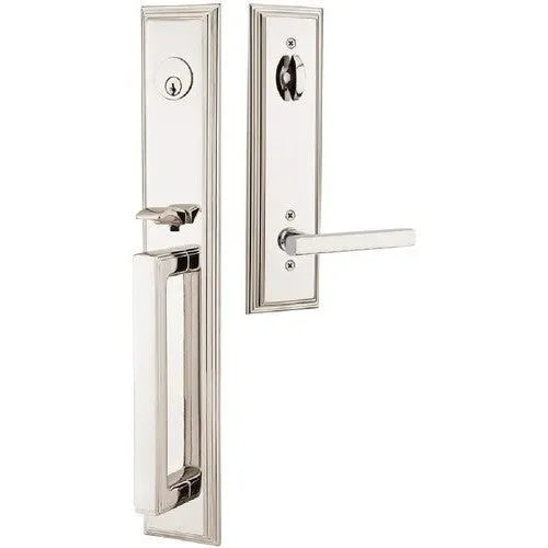 EmtekEmtek Melrose Tubular Entrance Handleset With Freestone Lever in 