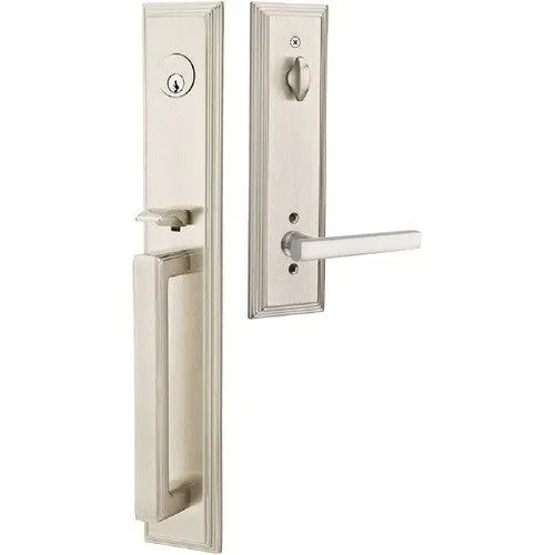 EmtekEmtek Melrose Tubular Entrance Handleset With Freestone Lever in 