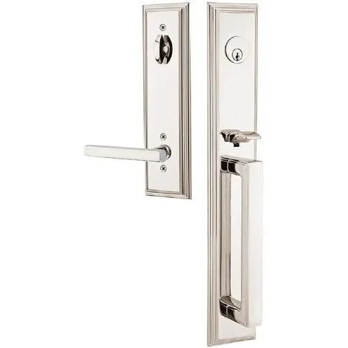 EmtekEmtek Melrose Tubular Entrance Handleset With Freestone Lever in 
