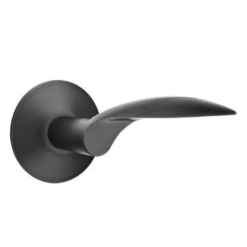 Emtek Mercury Lever With Modern Rosette in Flat Black finish