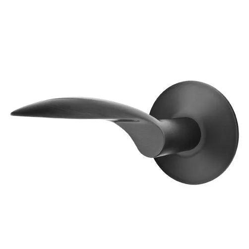Emtek Mercury Lever With Modern Rosette in Flat Black finish
