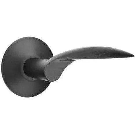 Emtek Mercury Lever With Modern Rosette in Flat Black finish