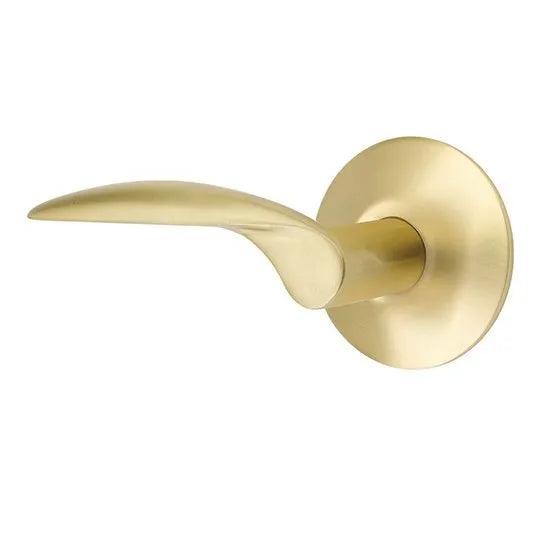 Emtek Mercury Lever With Modern Rosette in Satin Brass finish