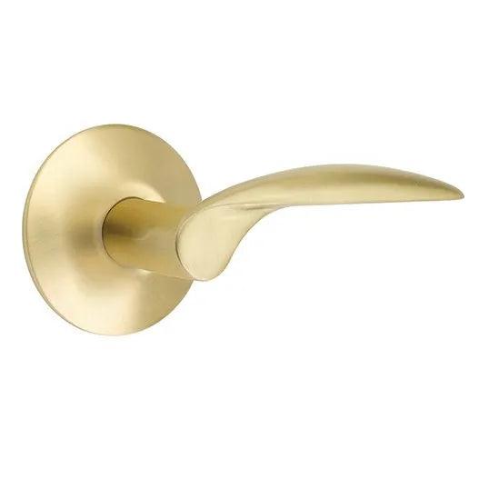 Emtek Mercury Lever With Modern Rosette in Satin Brass finish