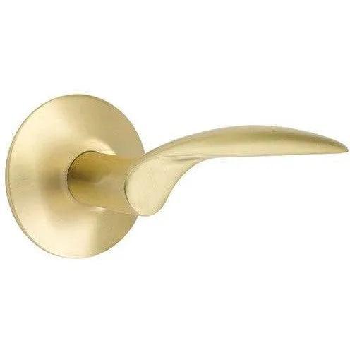 Emtek Mercury Lever With Modern Rosette in Satin Brass finish