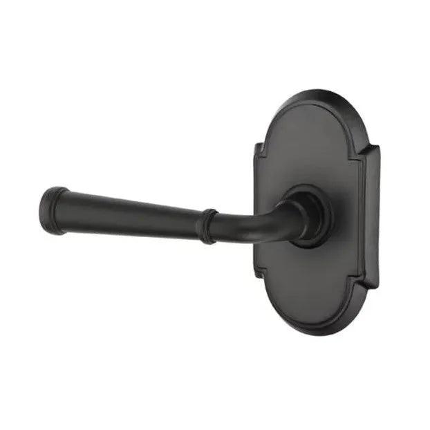 Emtek Merrimack Lever With #8 Rosette in Flat Black finish