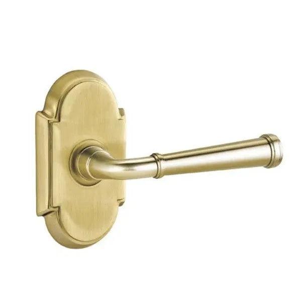 Emtek Merrimack Lever With #8 Rosette in Satin Brass finish