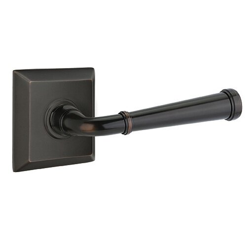 The Emtek Merrimack Lever with Quincy Rosette in finish