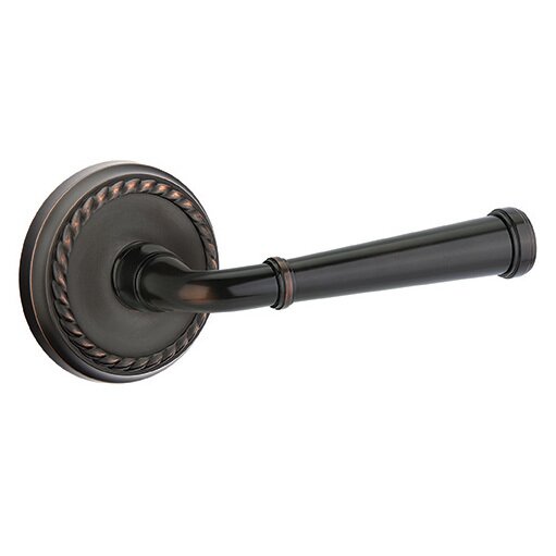 The Emtek Merrimack Lever With Rope Rosette in finish