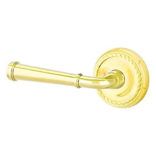 Emtek Merrimack Lever With Rope Rosette Unlacquered Brass