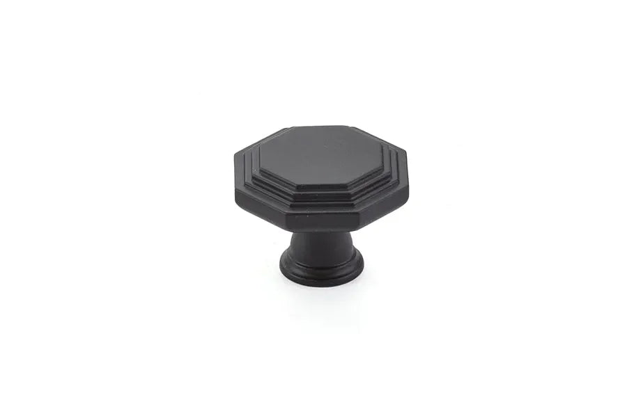 The Emtek Midvale Cabinet Knob, 1 3/4" in Flat Black finish