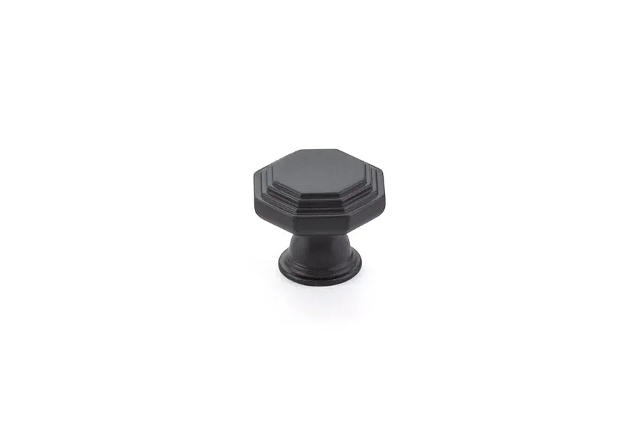 The Emtek Midvale Cabinet Knob, 1 1/4" in Flat Black finish