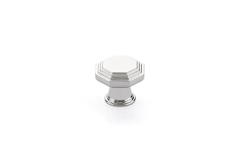 The Emtek Midvale Cabinet Knob, 1 1/4" in Lifetime Polished Nickel finish